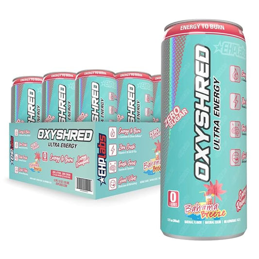 EHP Labs OxyShred Ultra Energy Drink RTD 12x355ml Bahama Breeze