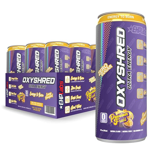 EHP Labs OxyShred Ultra Energy Drink RTD 12x355ml Passionfruit