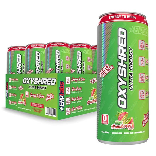 EHP Labs OxyShred Ultra Energy Drink RTD 12x355ml Kiwi Strawberry