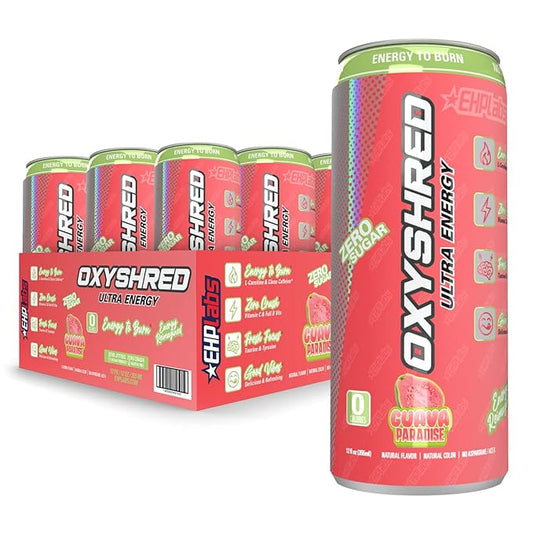 EHP Labs OxyShred Ultra Energy Drink RTD 12x355ml Guava Paradise
