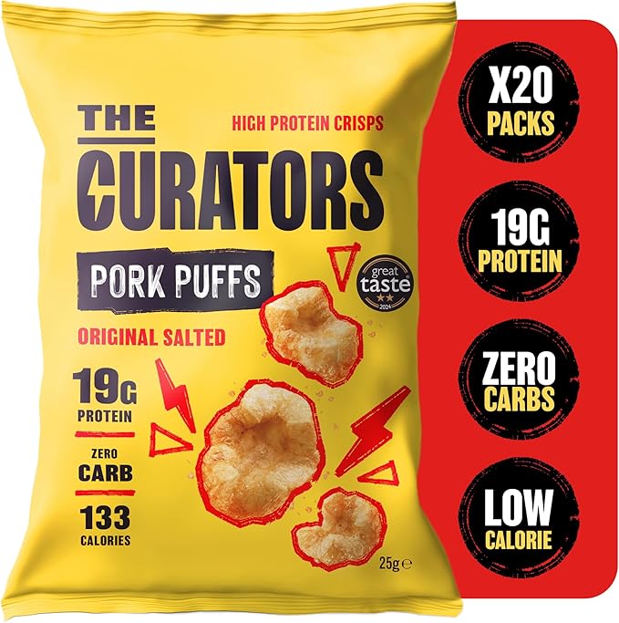 The Curators Pork Puffs 20x25g Original Salted
