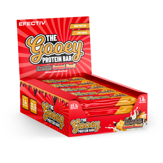 Efectiv Nutrition The Gooey Protein Bar 12x65g Chocolate Caramel Biscuit