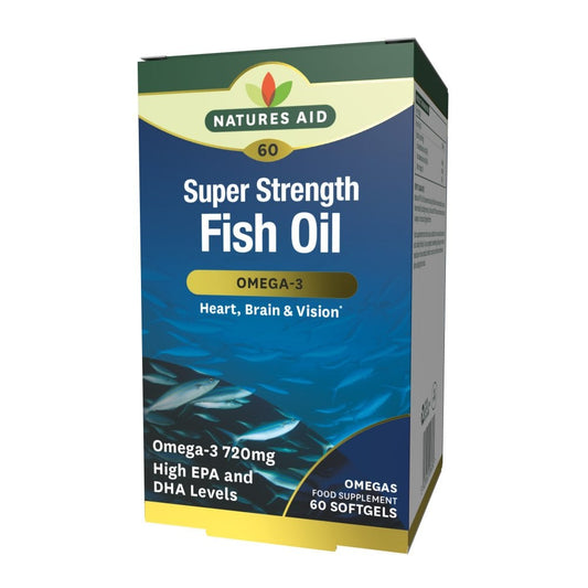 Natures Aid Super Strength Fish Oil (Omega 3) 60 Softgels